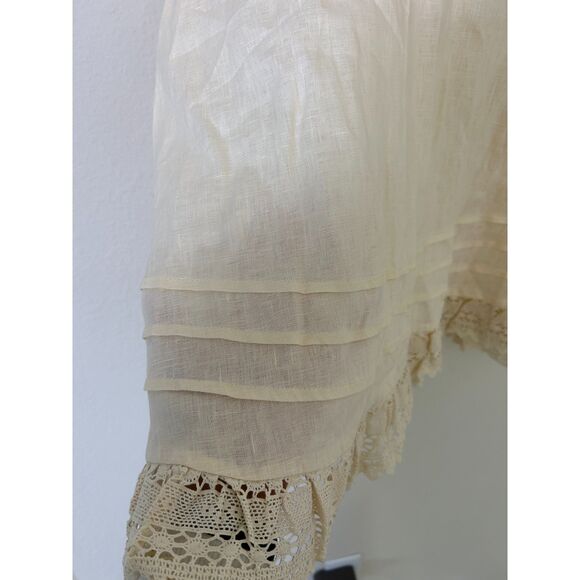 VRG GRL 100% Linen Skirt Women's 4 Midi embroidered boho spring fairy NEW - Picture 8 of 11